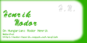 henrik modor business card